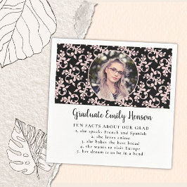 Servilleta De Papel Graduación de foto de graduado de Rococo rosa dive