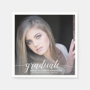 Servilleta De Papel Graduación de fotografía de caligrafía graduada