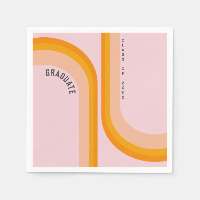 Servilleta De Papel Graduación de fotografía del arco iris retro (Anverso)