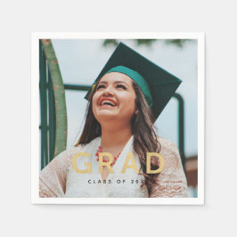Servilleta De Papel Graduación de fotografía personalizada Grad Modern