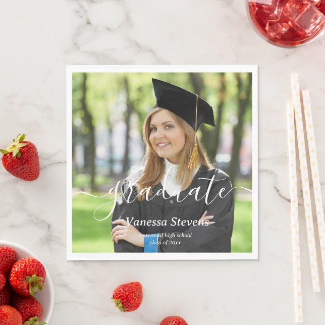 Servilleta De Papel Graduación de fotografía personalizado (In situ)