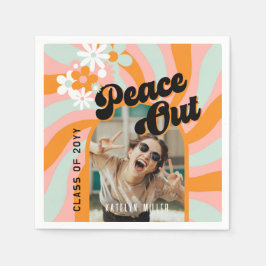 Servilleta De Papel Graduación de fotografía retro hippie