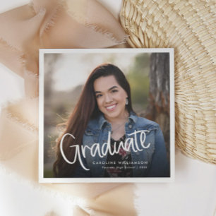 Servilleta De Papel Graduación de fotos de estilo moderno con escritur