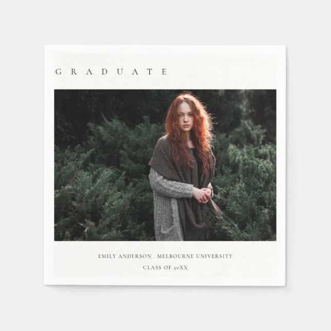 SERVILLETA DE PAPEL GRADUACIÓN DE FOTOS DE PERSONALIZADOS MÍNIMAS LIMP (Anverso)