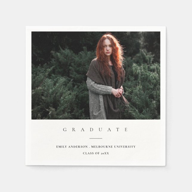 SERVILLETA DE PAPEL GRADUACIÓN DE FOTOS DE PERSONALIZADOS MÍNIMAS LIMP (Anverso)