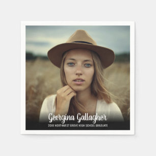 Servilleta De Papel Graduación de imagen negrita moderna   Guión de no