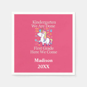 Servilleta De Papel Graduación de Kinder a Primer Grado Unicornio 