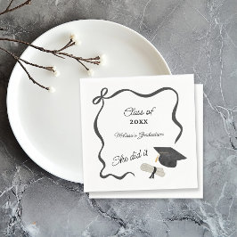 Servilleta De Papel Graduación de lazo negro