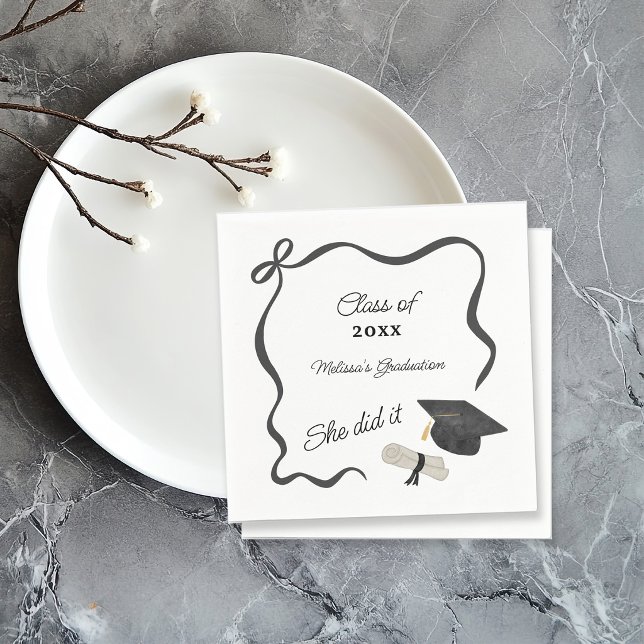 Servilleta De Papel Graduación de lazo negro (Subido por el creador)