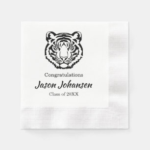 Servilleta De Papel Graduación de Mascota Tigre Negro