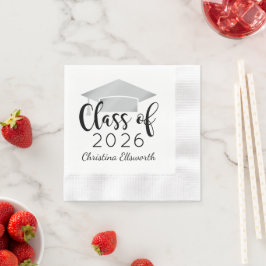 Servilleta De Papel Graduación de Personalizado de guión moderno Silve