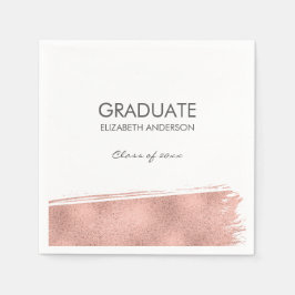 Servilleta De Papel Graduación de pincel de oro Rosa