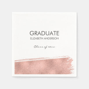 Servilleta De Papel Graduación de pincel de oro Rosa