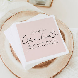 Servilleta De Papel Graduación de Rubor de escritura manuscrita modern