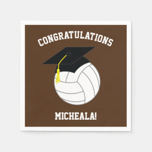 Servilleta De Papel Graduación de voleibol Deportes Marrón