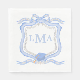 Servilleta De Papel Graduación en monograma de Boda Preppy