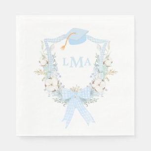 Servilleta De Papel Graduación en Monograma Preppy Southern Gingham