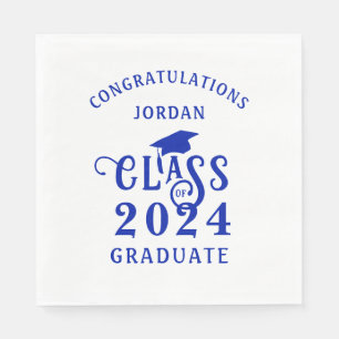 Servilleta De Papel Graduación Estilo Real Clase Azul Año