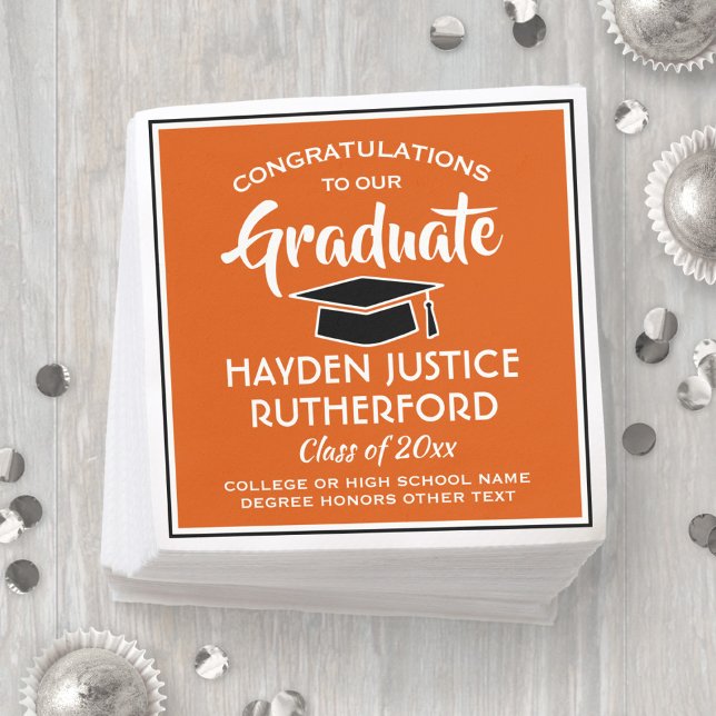 Servilleta De Papel Graduación Felicitaciones a los Naranjas modernos  (Subido por el creador)