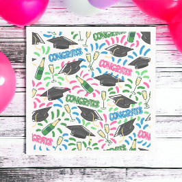 Servilleta De Papel Graduación Felicitaciones Champagne Confetti Color