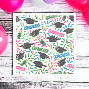 Servilleta De Papel Graduación Felicitaciones Champagne Confetti Color