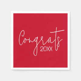 Servilleta De Papel Graduación Felicitaciones En Rojo