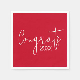 Servilleta De Papel Graduación Felicitaciones En Rojo
