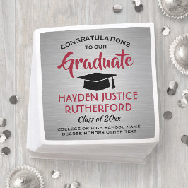 Servilleta De Papel Graduación Felicitaciones Pinchado de negro gris p