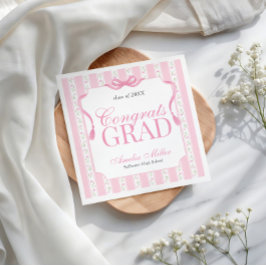 Servilleta De Papel Graduación Floral Rosa