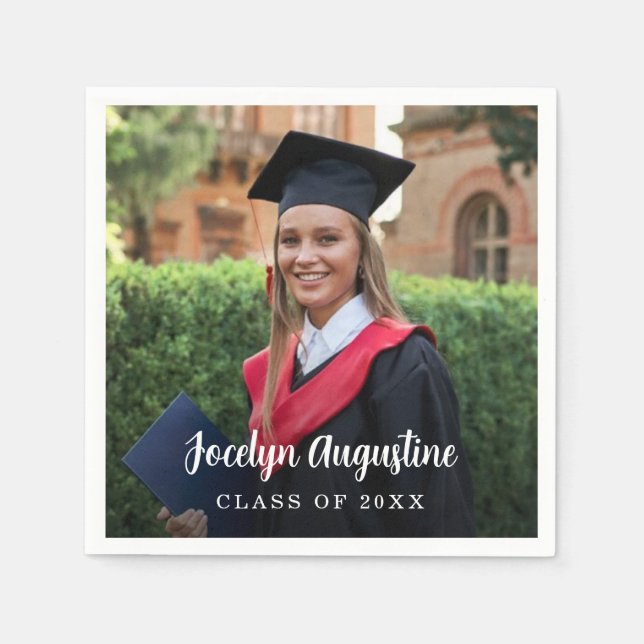 Servilleta De Papel Graduación Foto Clase de 2025 (Anverso)