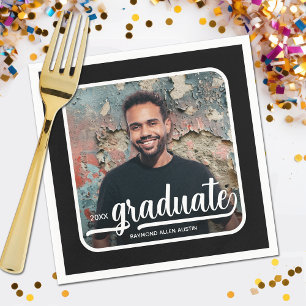 Servilleta De Papel Graduación Foto Negrita Fiesta de Graduación de Gu