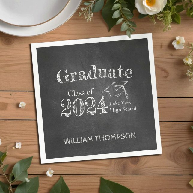 Servilleta De Papel Graduación fotográfica de Chalkboard High School (Subido por el creador)