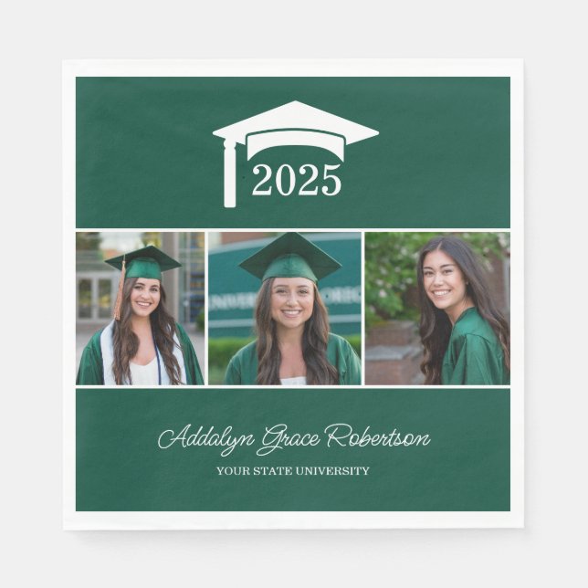 Servilleta De Papel Graduación fotográfica de Green College University (Anverso)