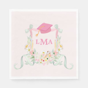 Servilleta De Papel Graduación fotográfica de monograma artístico