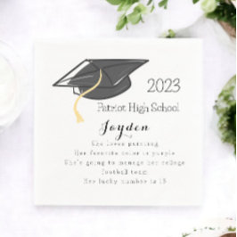 Servilleta De Papel Graduación Fun Facts Grad Cap Personalizado