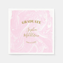 Servilleta De Papel Graduación Gold Pink Modern Personal