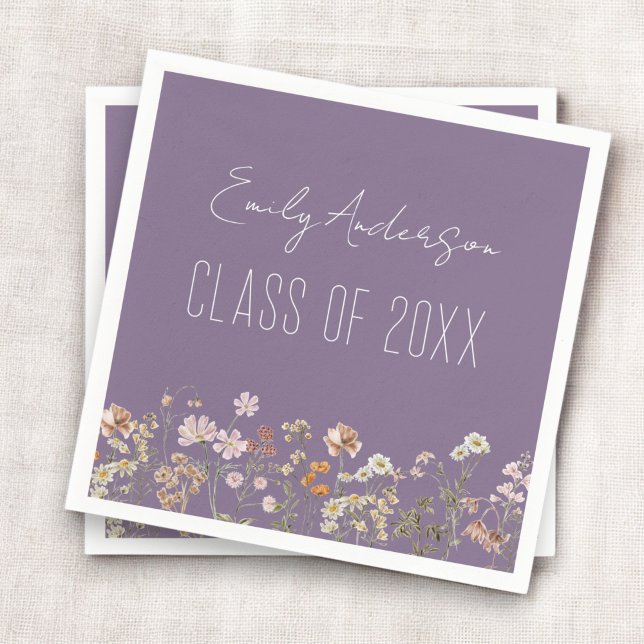 Servilleta De Papel Graduación Grado de Flor violeta Boho Grad (Subido por el creador)