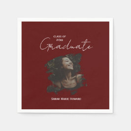 Servilleta De Papel Graduación Granate Foto y Texto Personalizables