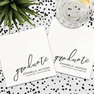 Servilleta De Papel Graduación Minimalista Personalizada