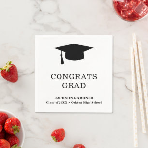 Servilleta De Papel Graduación moderna de la pizarra mortero blanco si