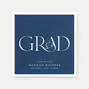 Servilleta De Papel Graduación Moderno Elegante Tipo Napkins Azul