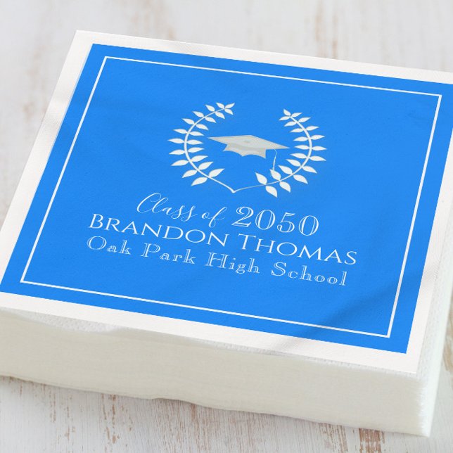 Servilleta De Papel Graduación Moderno Simple Elegante Azul claro (Subido por el creador)