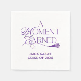 Servilleta De Papel Graduación Morada Un Momento Ganado