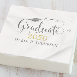 Servilleta De Papel Graduación Mortarboard de escritura Minimalista mo