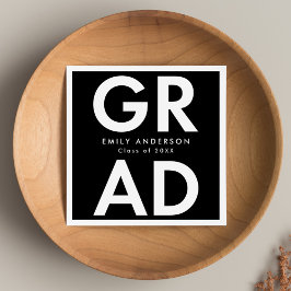 Servilleta De Papel Graduación negrita en blanco y negro