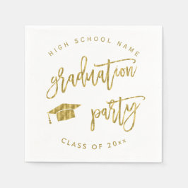 Servilleta De Papel Graduación Parte Faux Gold Clase de Cocktail