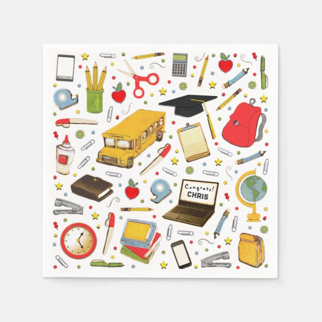 Servilleta De Papel Graduación Personalizada (Anverso)