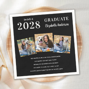 Servilleta De Papel Graduación personalizada 3 Photo Graduate Fun Fac