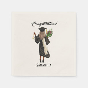 Servilleta De Papel Graduación personalizada de acuarela (10)
