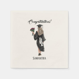 Servilleta De Papel Graduación personalizada de acuarela (3)